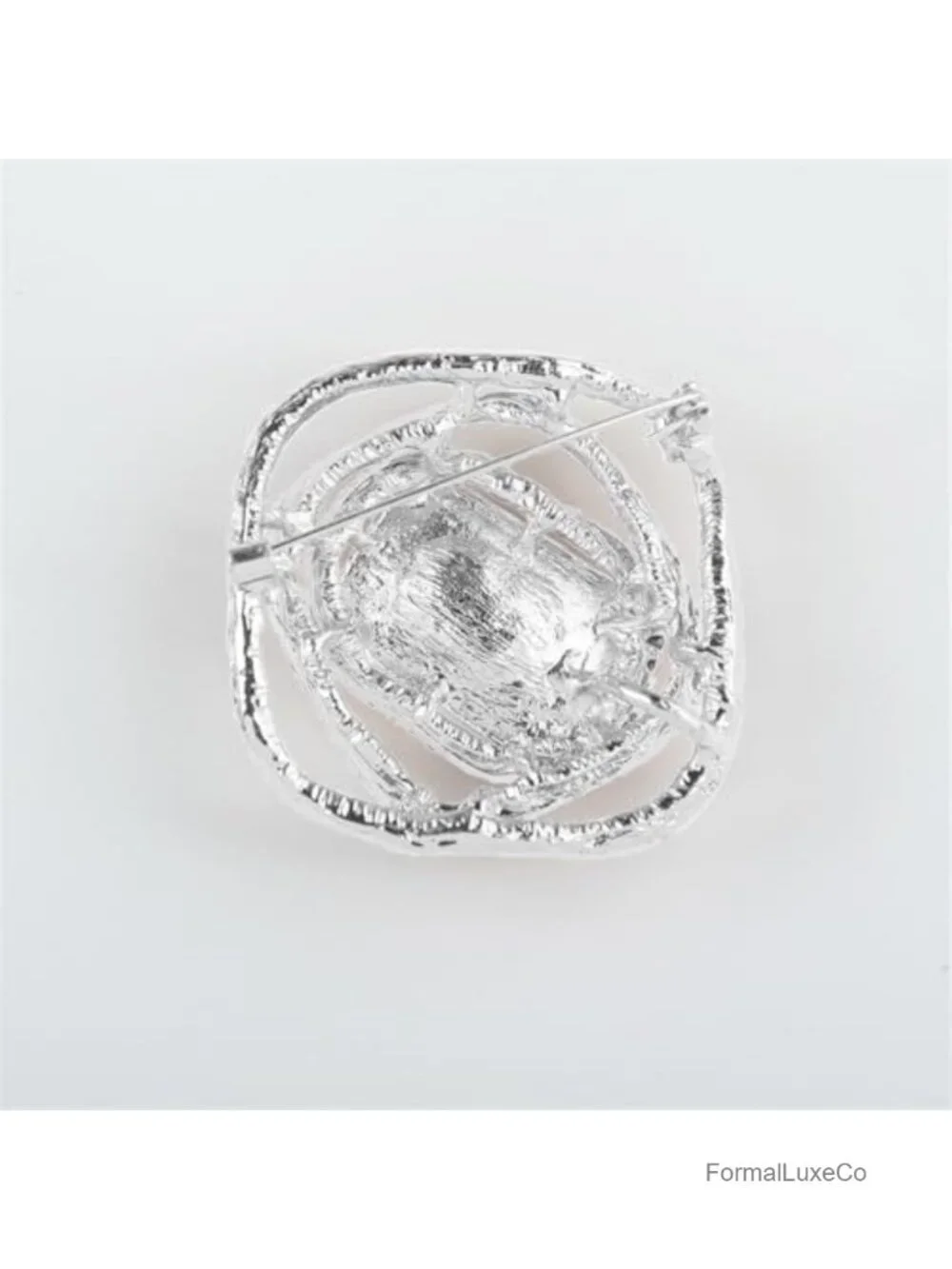 Elegant Austrian Crystal Square Brooch Pin for Women, Zinc Alloy